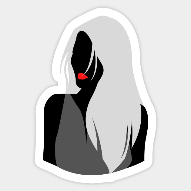 Red Lips Sticker by PedaDesign